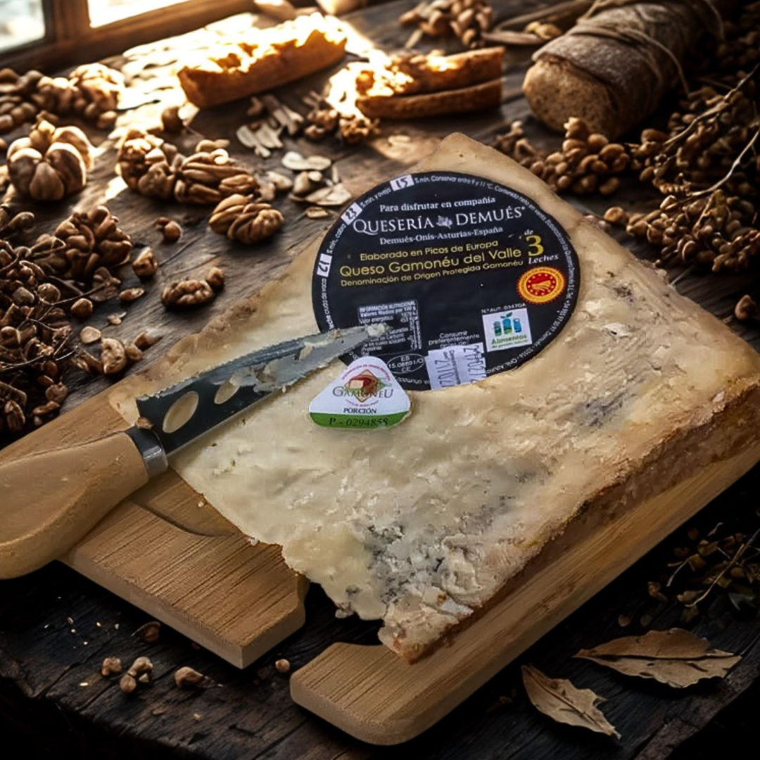 Queso Gamoneu del Valle D.O.P 3 Leches Selección ORO Cuña (300gr)