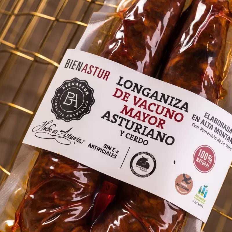 Longaniza de Vacuno Mayor "Bienastur" (400 g) - El Almacen del Trasgu