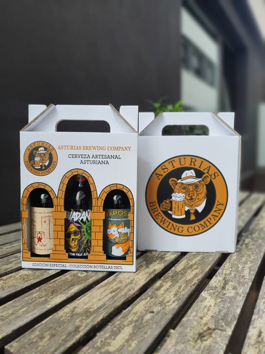 Pack de 3 Cervezas Artesanales Asturias Brewing Company - El Almacen del Trasgu